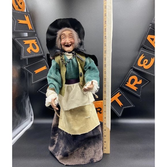 Vtg Halloween Witch Figure Est. 20" Tall Doll - Picture 12 of 13